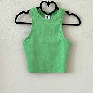 Destined Green Sleeveless Ribbed Crop Top NWOT Size S